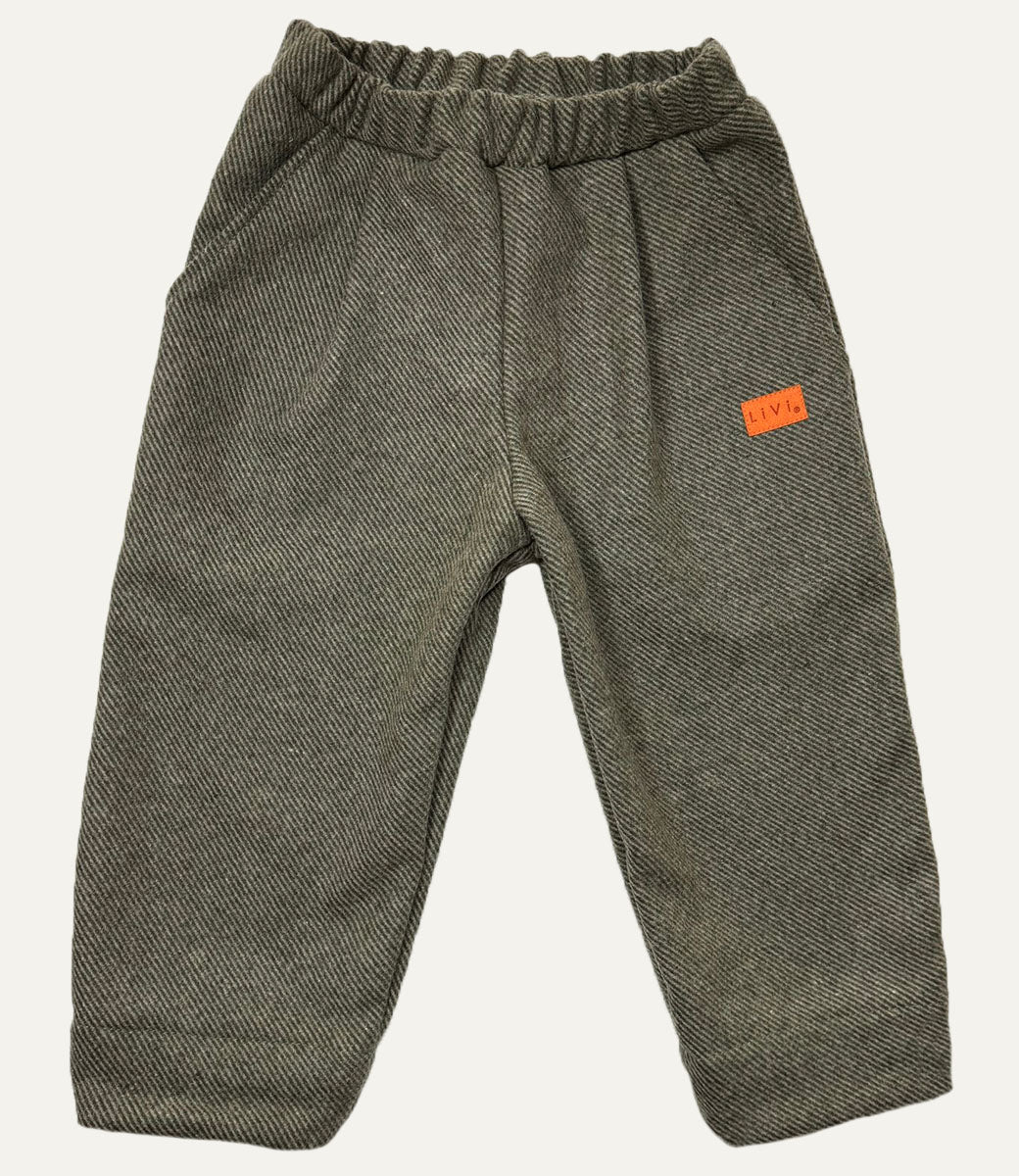 WOLLHOSE Fischgrät khaki