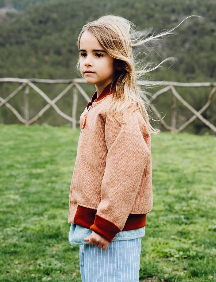 BOMBERJACKE AUS WOLLE TERRACOTTA