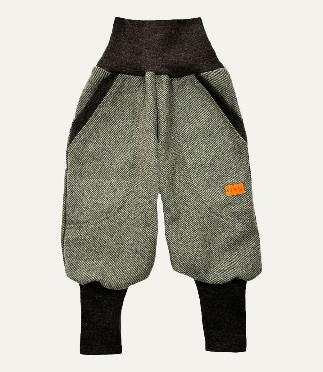 JOGGER WOLLE FISCHGRÄT Grün