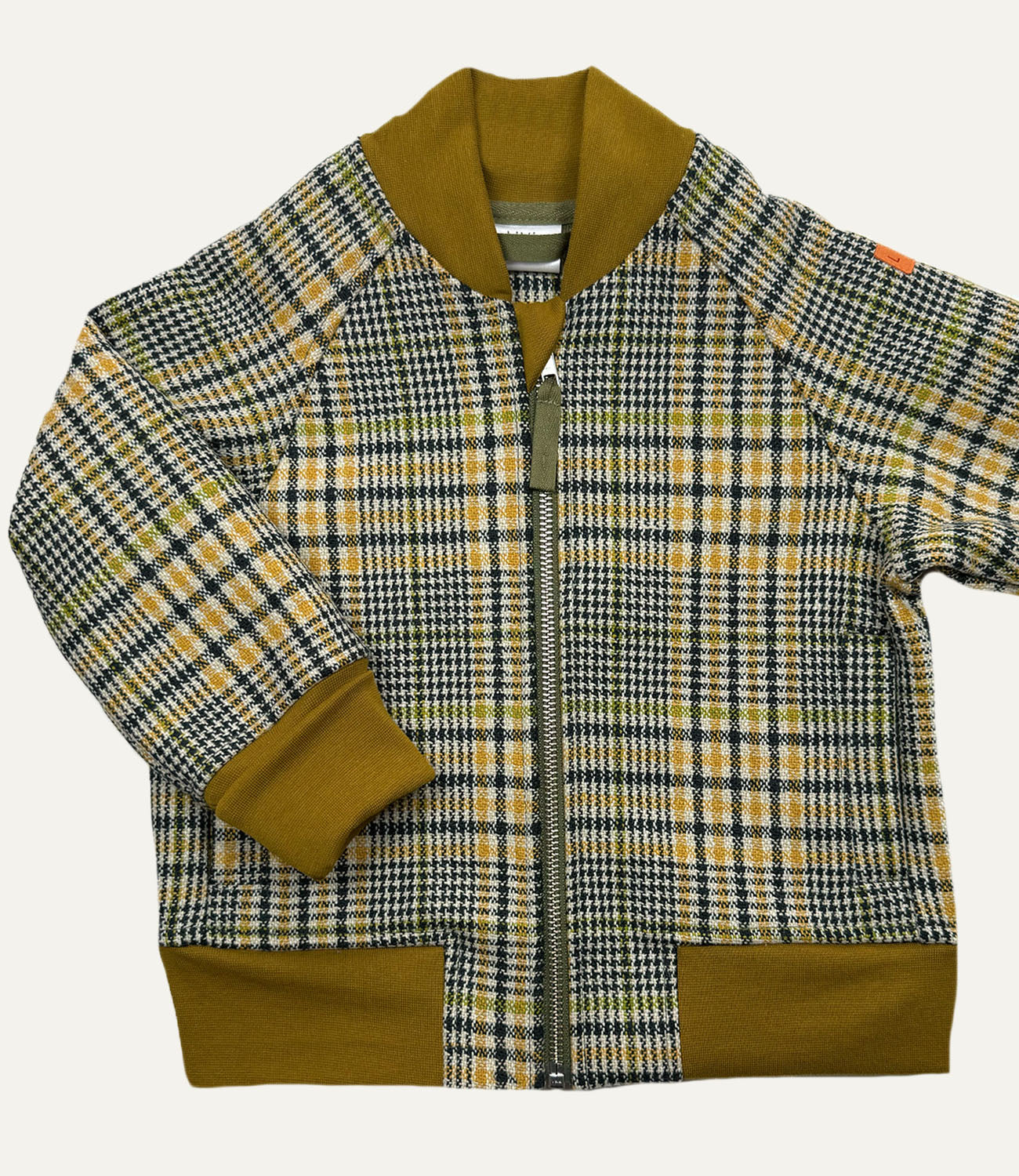 BOMBERJACKE AUS WOLLE KARO CURRY