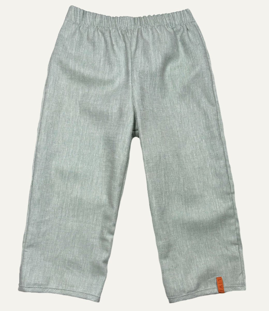 LEINENHOSE LANG MINT FISCHGRÄT