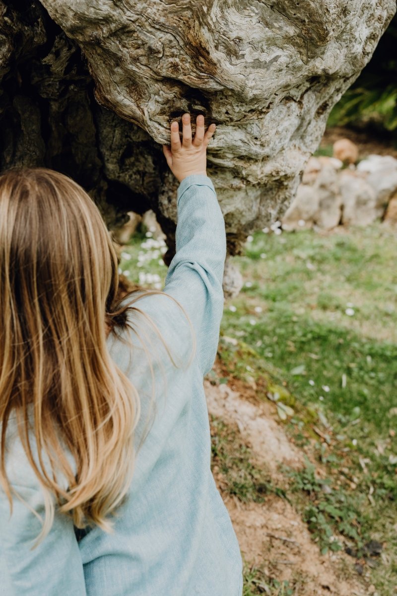 LEINENHEMD MINT FISCHGRÄT
