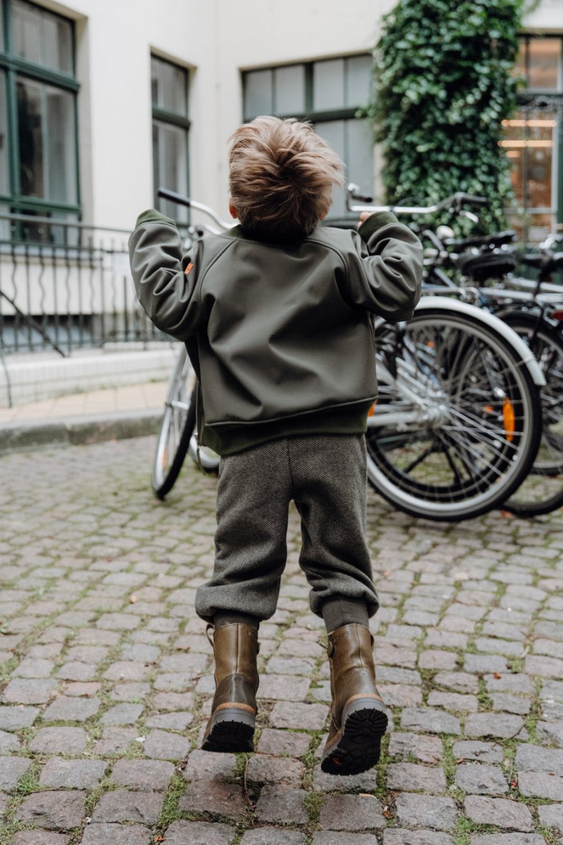 JOGGER WOLLE FISCHGRÄT Grün