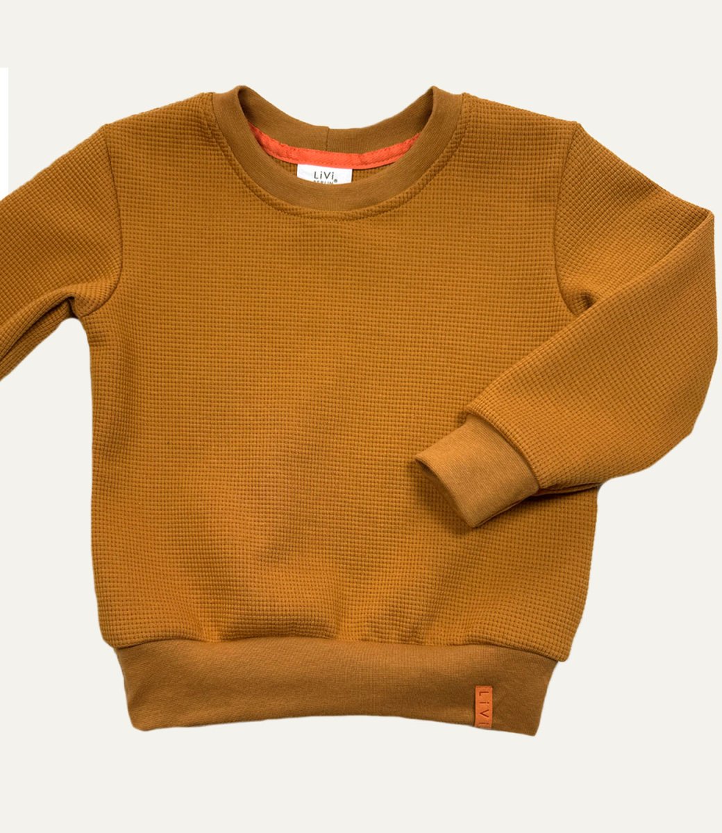 SWEATER WAFFELJERSEY CAMEL