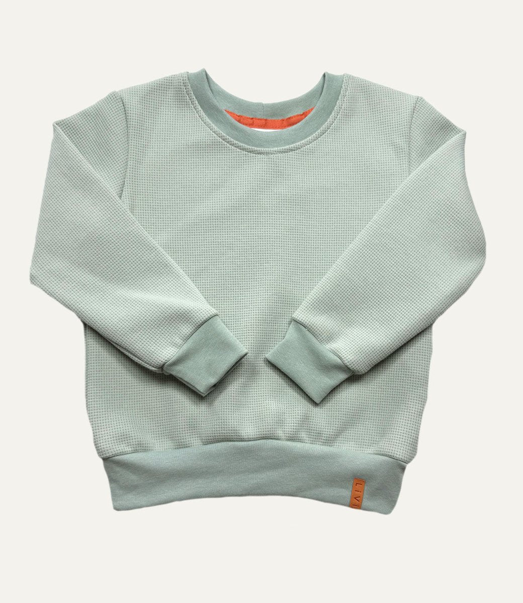 SWEATER WAFFELJERSEY SALBEI