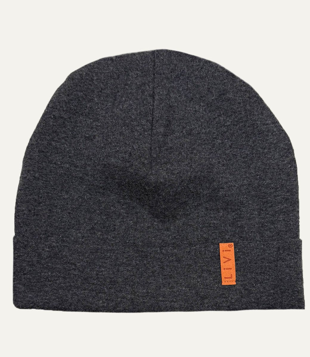 RIB BEANIE DUNKELGRAU MELIERT