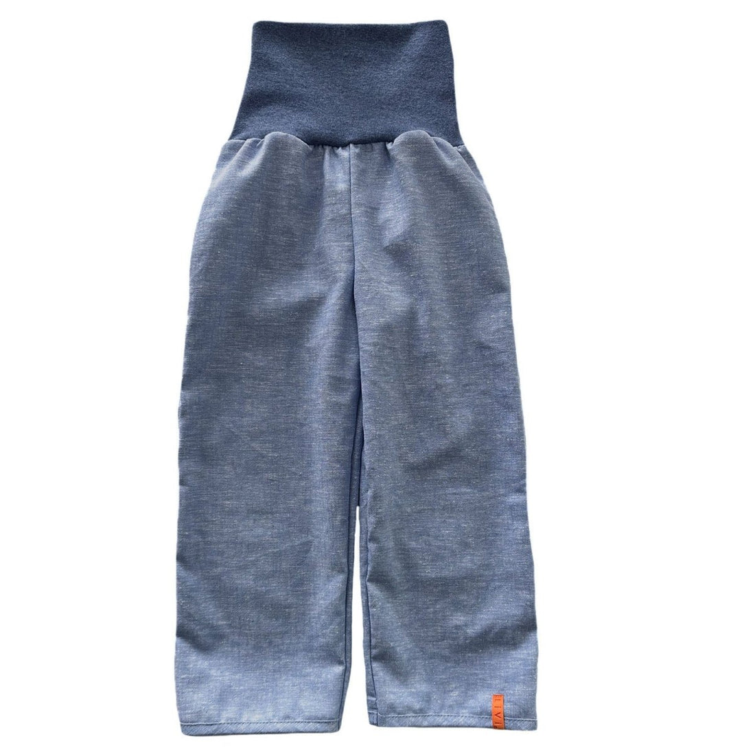 LEINENHOSE MARINE MIT BÜNDCHEN