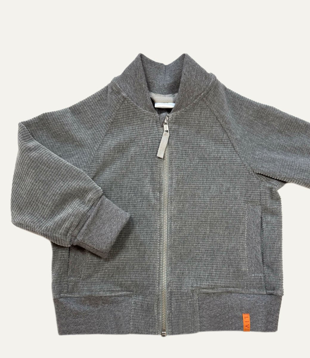 BOMBERJACKE AUS NICKYCORD DUNKELGRAU