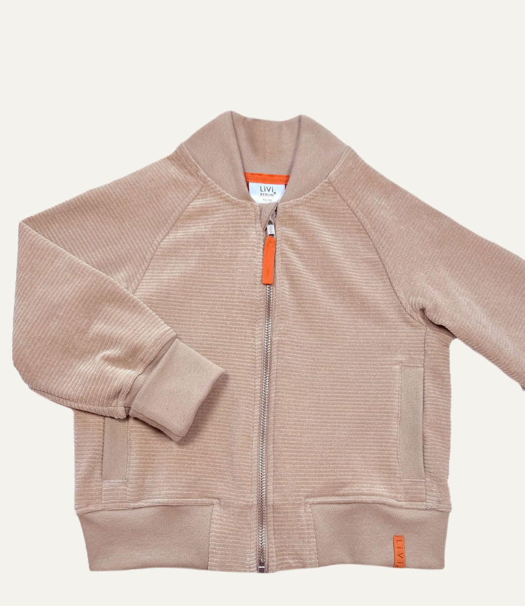 BOMBERJACKE AUS NICKYCORD SAND