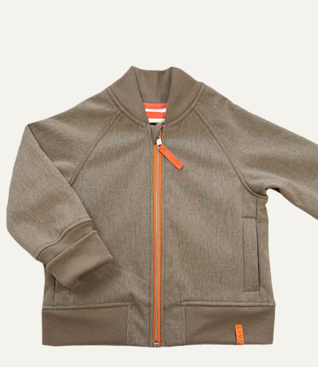 BOMBERJACKE AUS SOFTSHELL BEIGE meliert