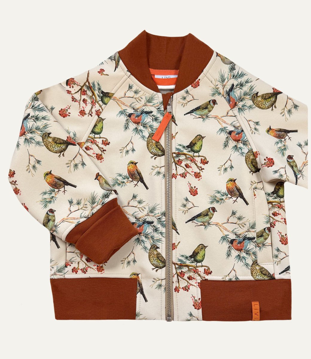 BOMBERJACKE AUS SOFTSHELL BIRD creme