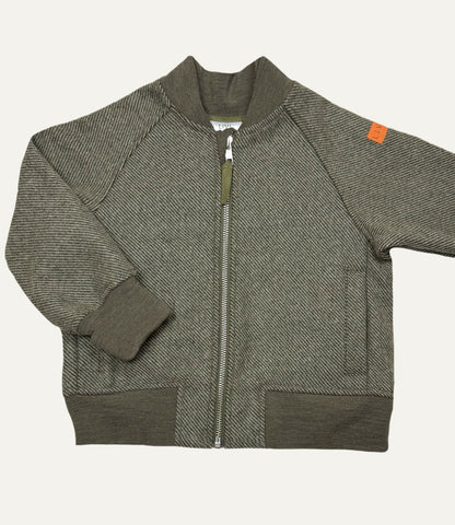 BOMBERJACKE AUS WOLLE Fischgrät khaki