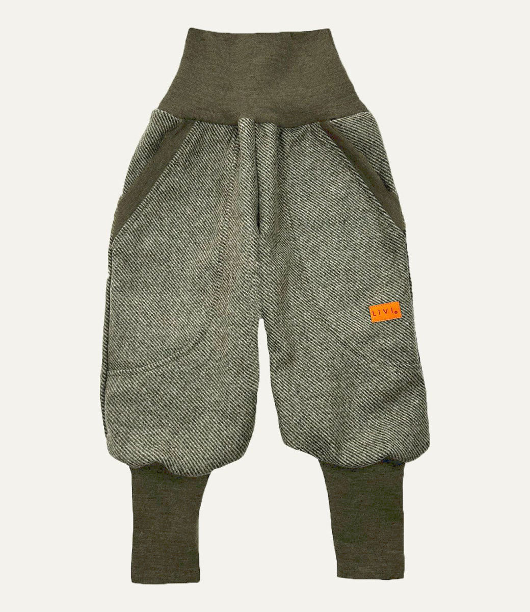 JOGGER WOLLE FISCHGRÄT KHAKI