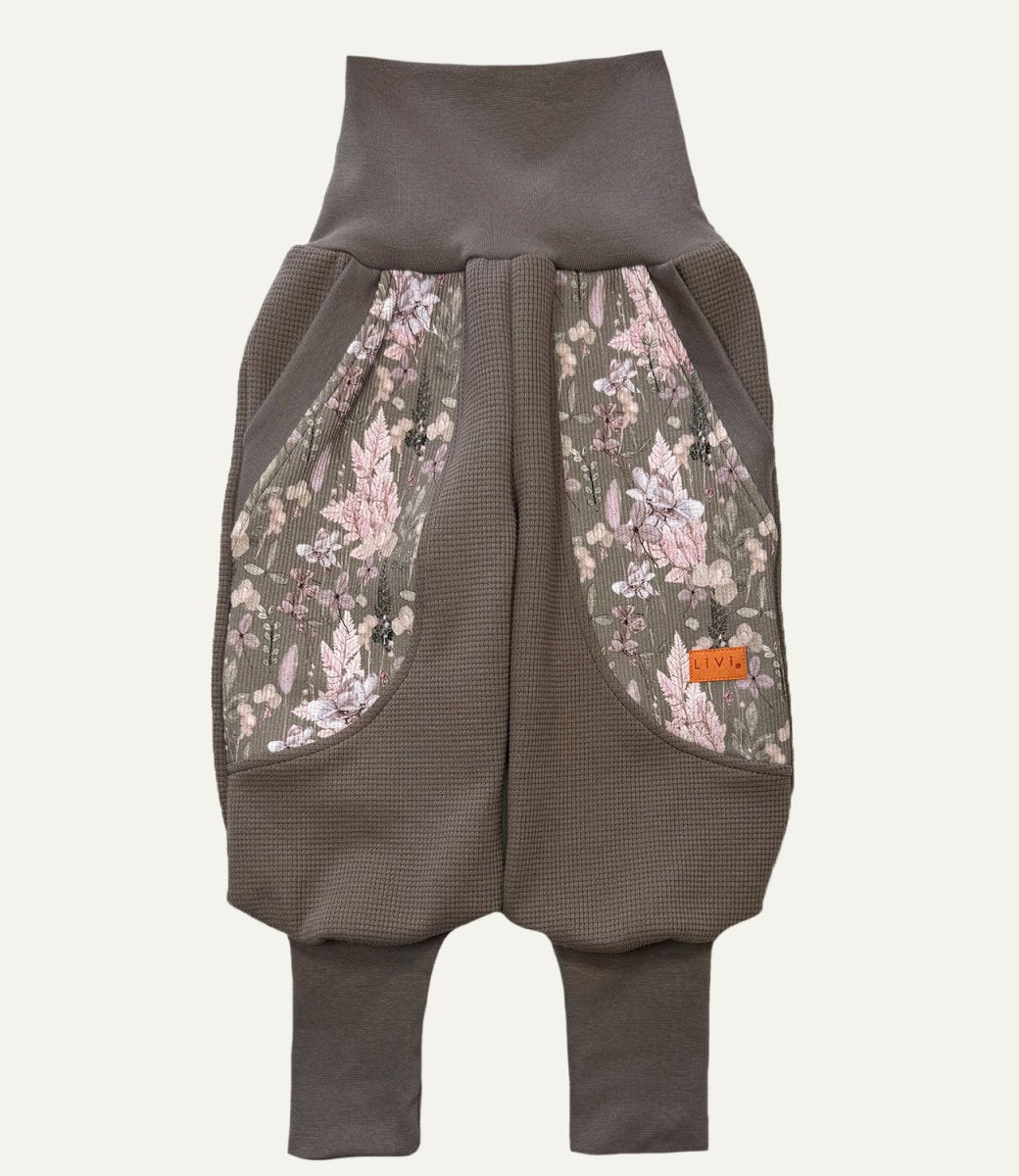 JOGGER WAFFELJERSEY MANDEL FLOWER