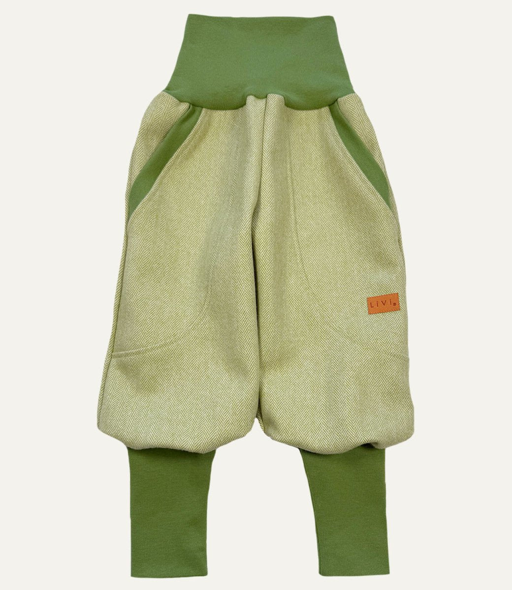 JOGGER AUS WOLLE FISCHGRÄT SPRINGGREEN