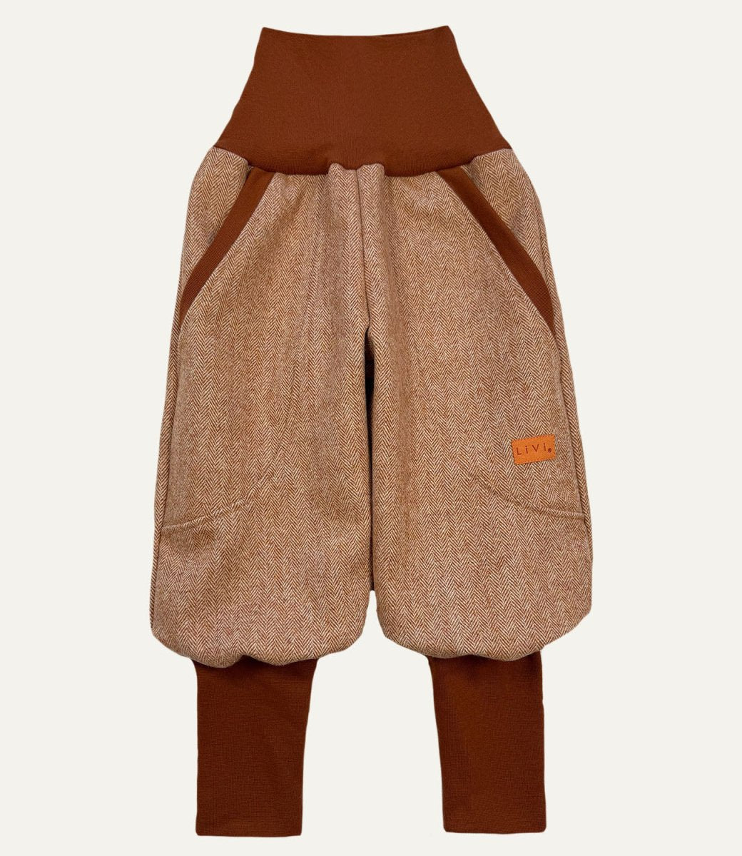 JOGGER AUS WOLLE FISCHGRÄT TERRACOTTA