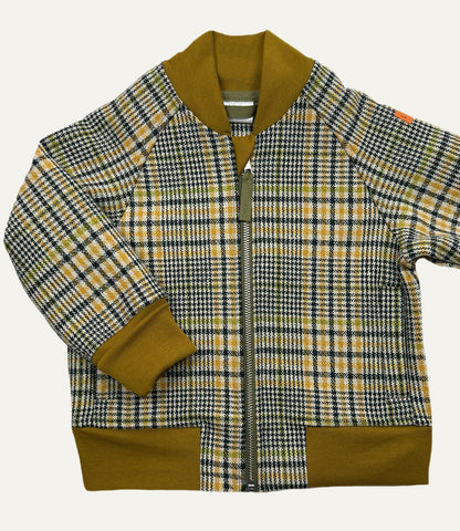 BOMBERJACKE AUS WOLLE KARO CURRY