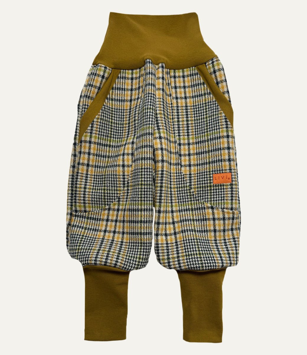 JOGGER AUS WOLLE KARO CURRY