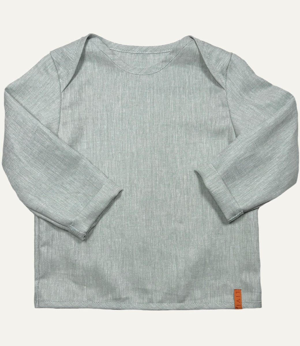 LEINENHEMD MINT FISCHGRÄT