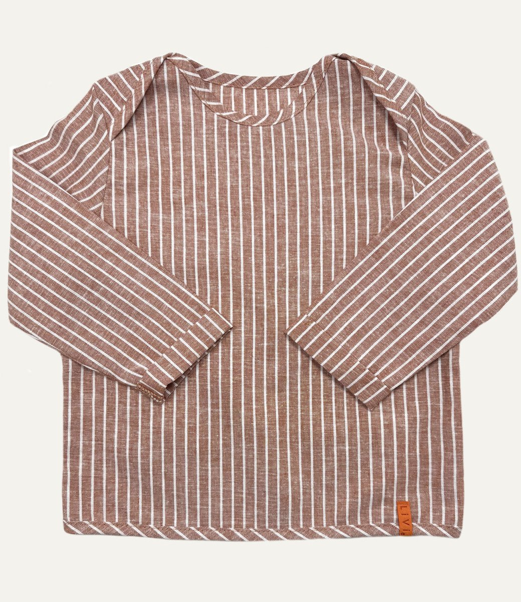 LEINENHEMD TERRACOTTA STRIPES