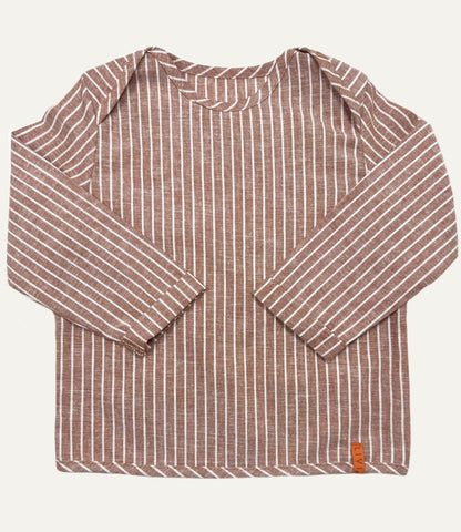 LEINENHEMD TERRACOTTA STRIPES