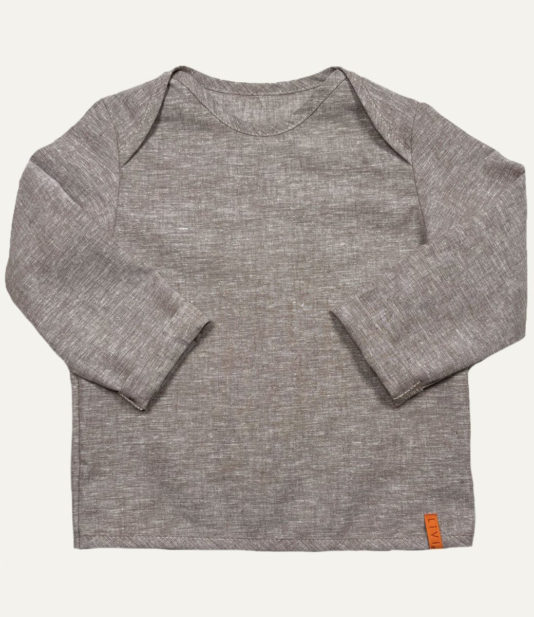 LEINENHEMD BRAUN UNI