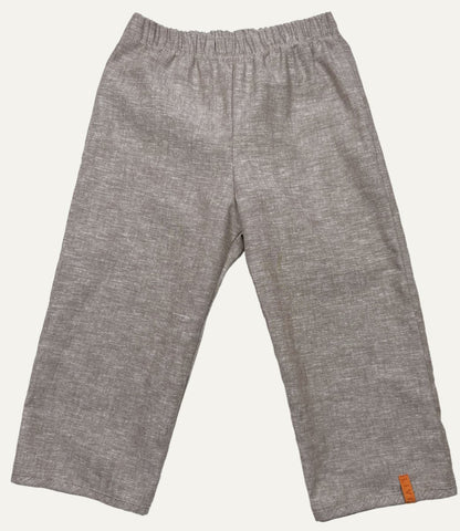 LEINENHOSE LANG BRAUN UNI