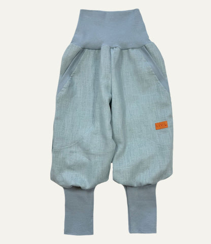 JOGGER AUS LEINEN HIMMELBLAU