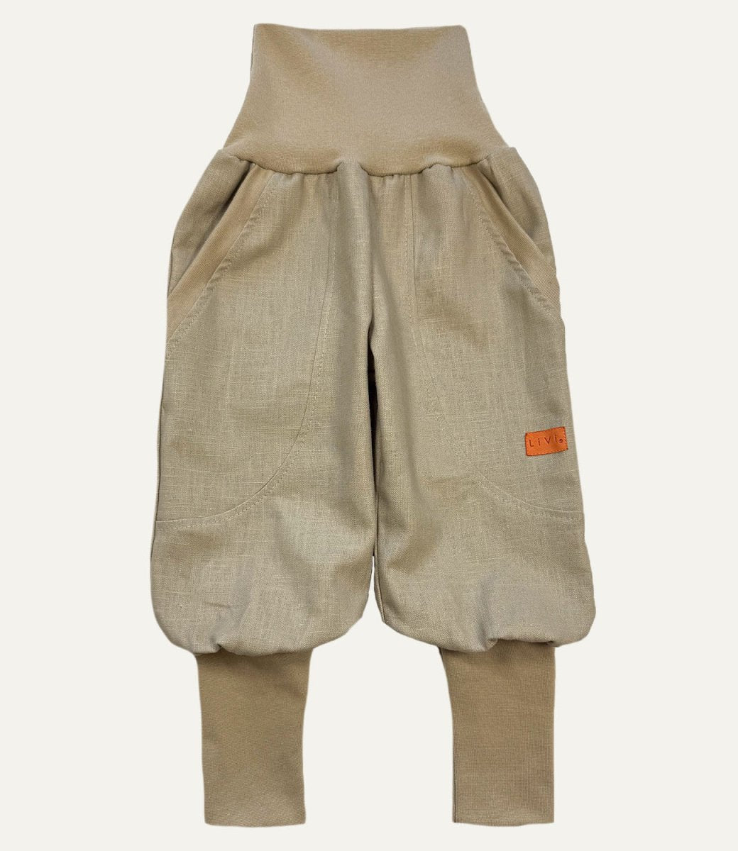 JOGGER AUS LEINEN BEIGE