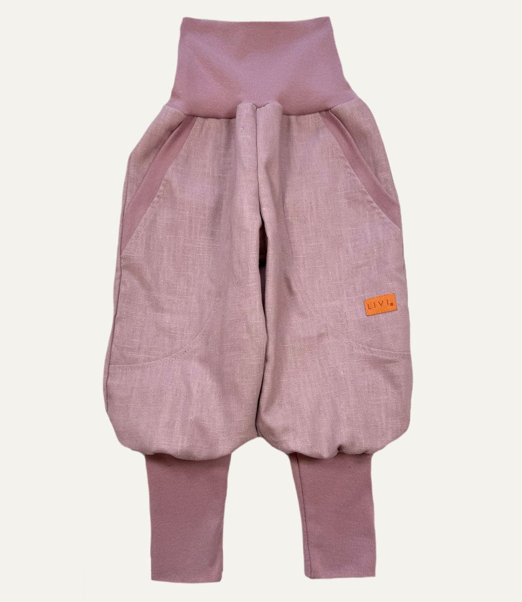 JOGGER AUS LEINEN OLDROSE