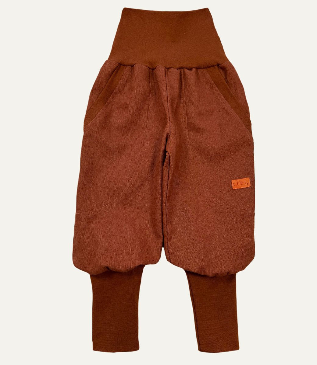 JOGGER AUS LEINEN TERRACOTTA