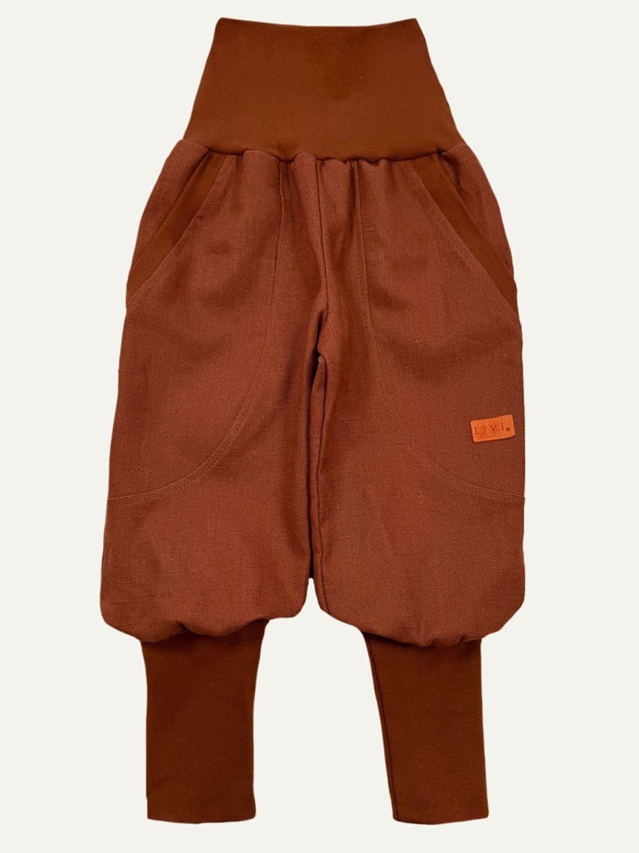 JOGGER AUS LEINEN TERRACOTTA
