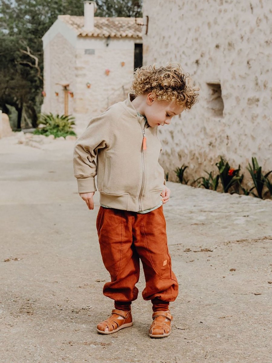 JOGGER AUS LEINEN TERRACOTTA