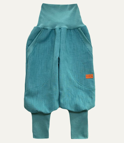 JOGGER AUS LEINEN TÜRKIS