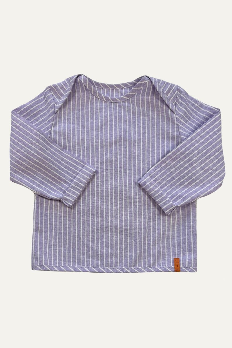 LEINENHEMD FLIEDER STRIPES