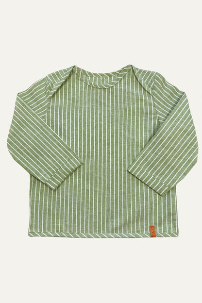 LEINENHEMD GREEN STRIPES
