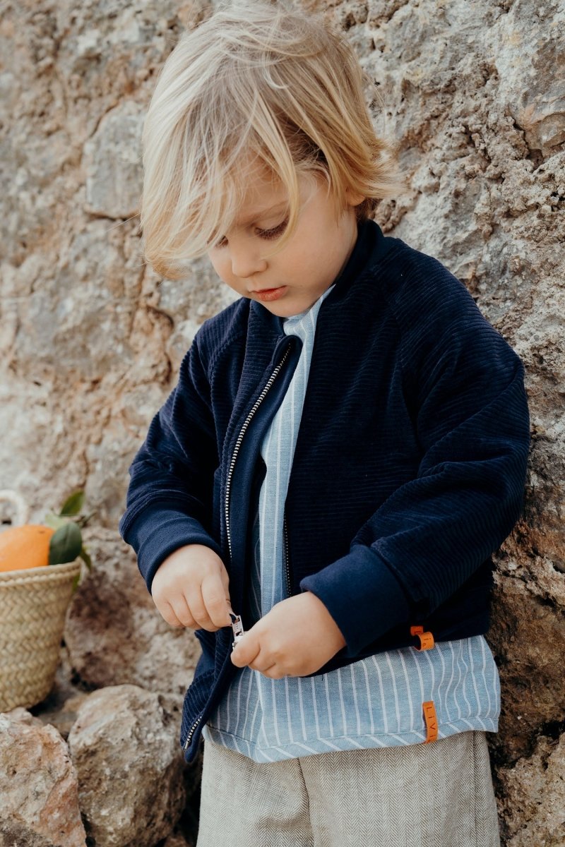 LEINENHEMD HELLBLAU STRIPES