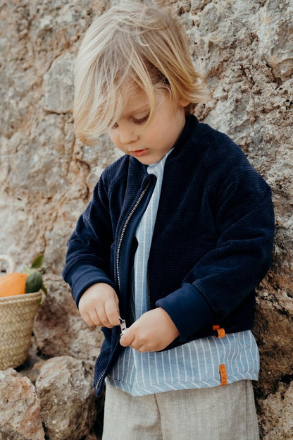 LEINENHEMD HELLBLAU STRIPES