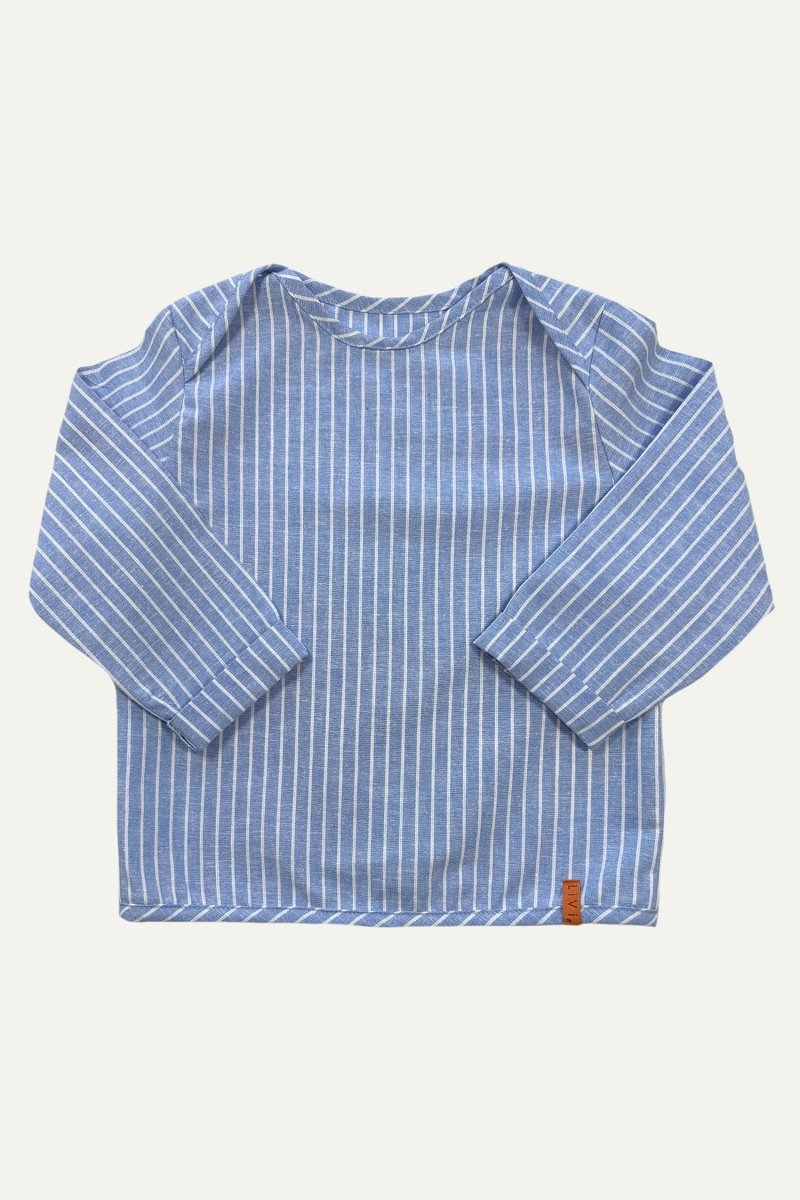 LEINENHEMD HELLBLAU STRIPES