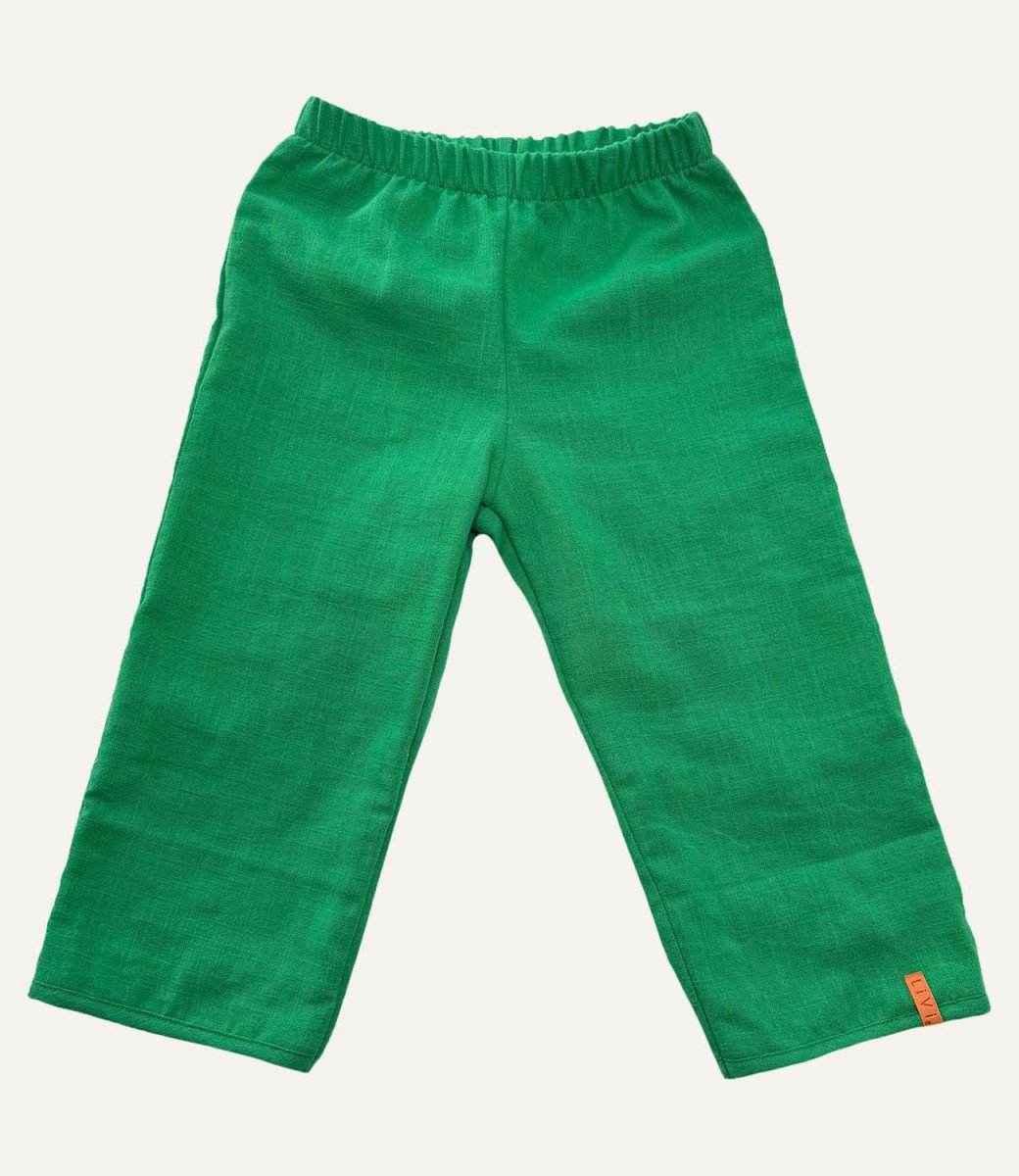 MUSSELINE HOSE LANG SMARAGD