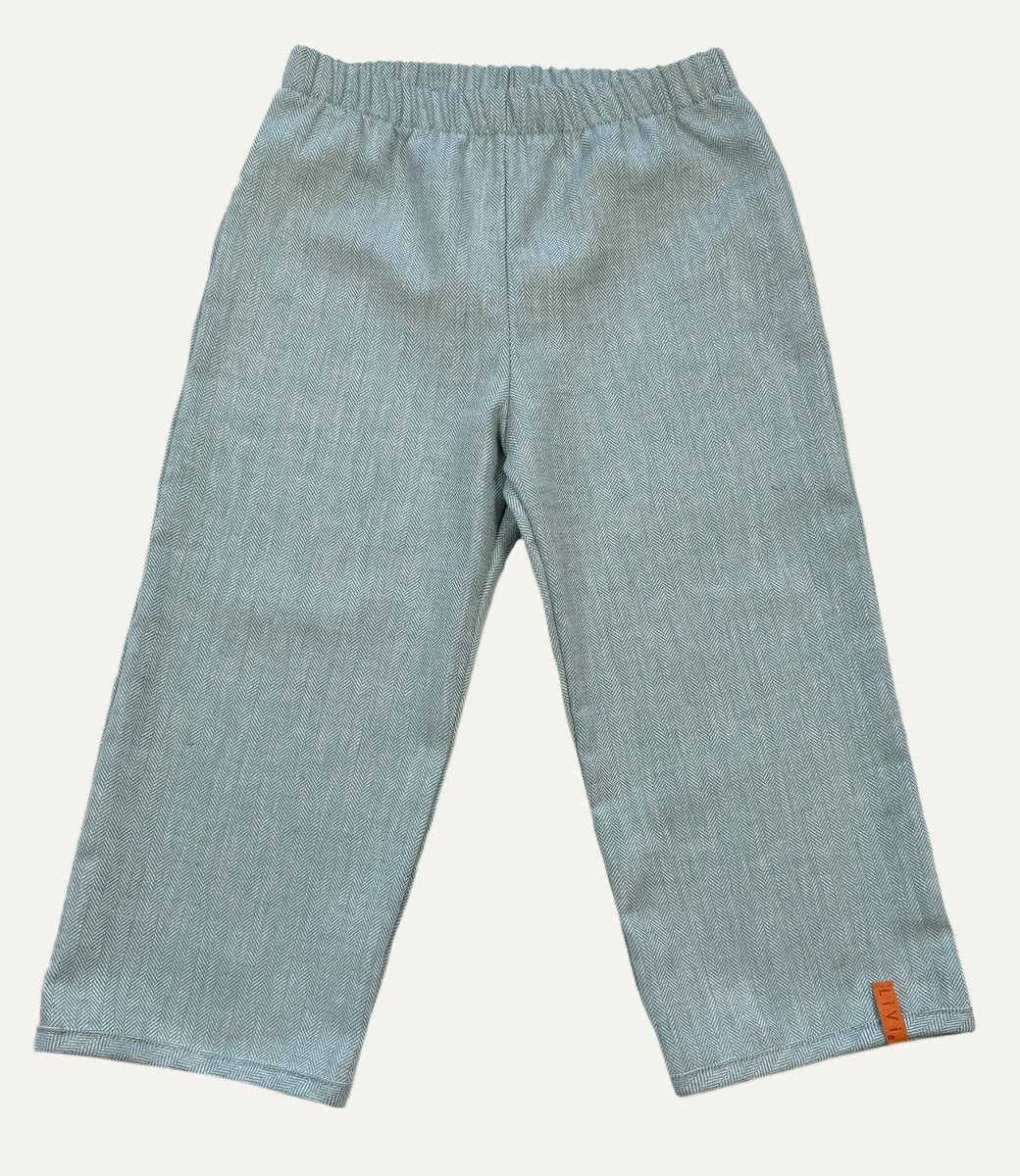 LEINENHOSE LANG GRAUBLAU