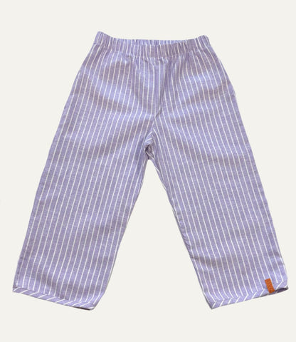 LEINENHOSE LANG FLIEDER STRIPES