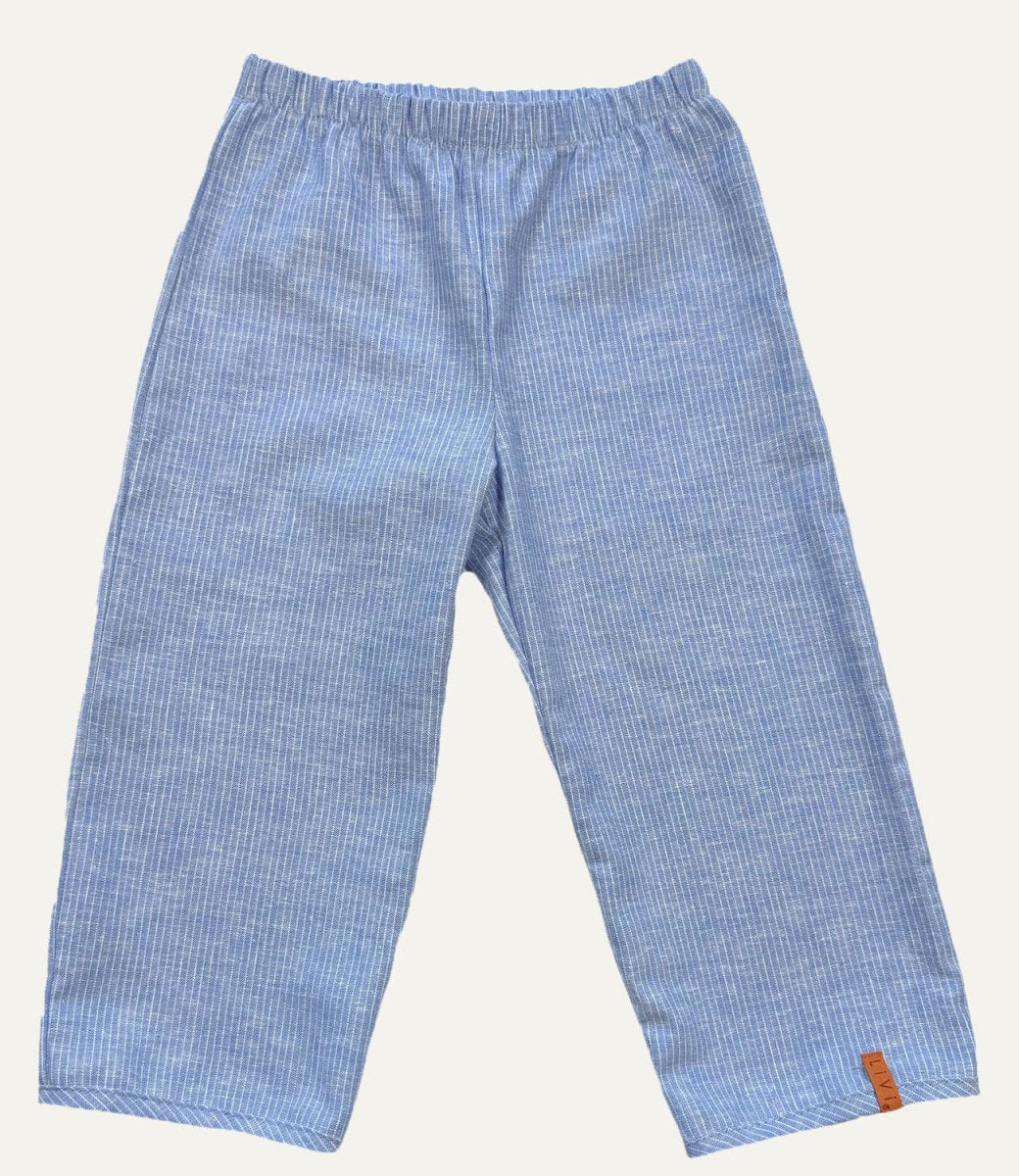 LEINENHOSE LANG JEANS FINESTRIPES