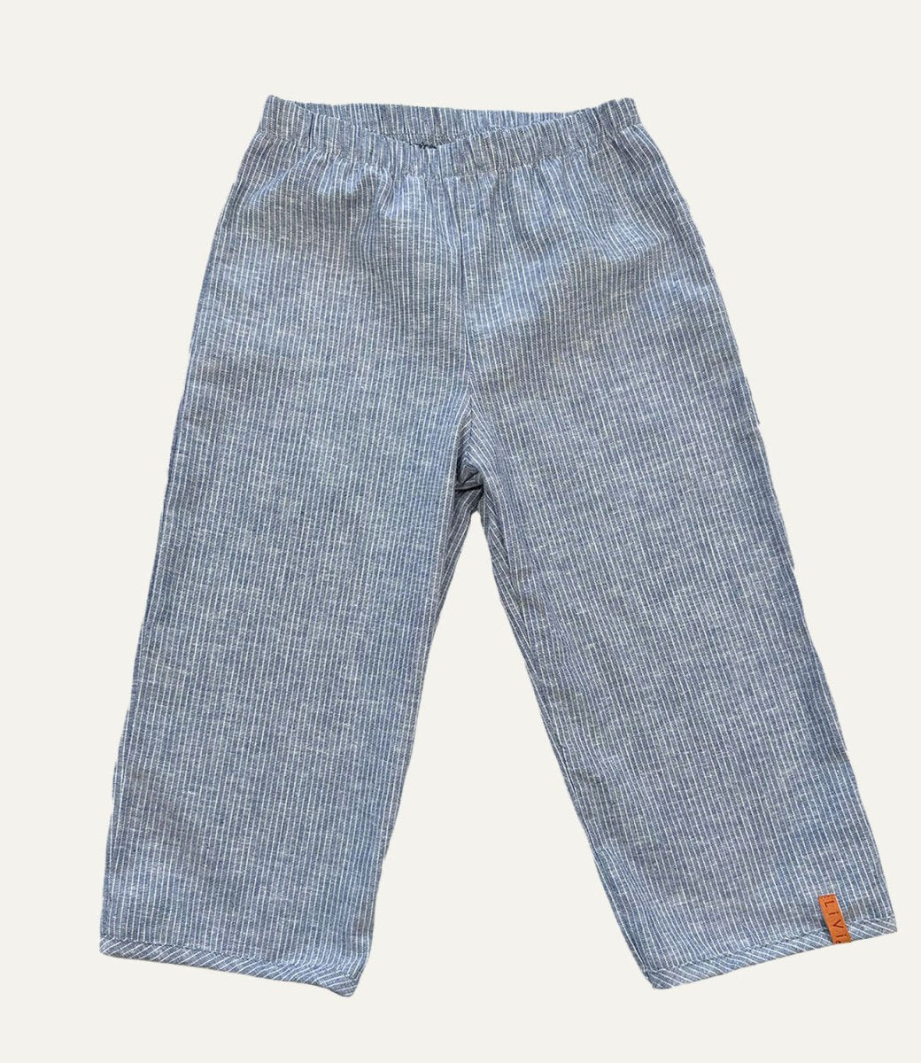 LEINENHOSE LANG MARINE FINESTRIPES