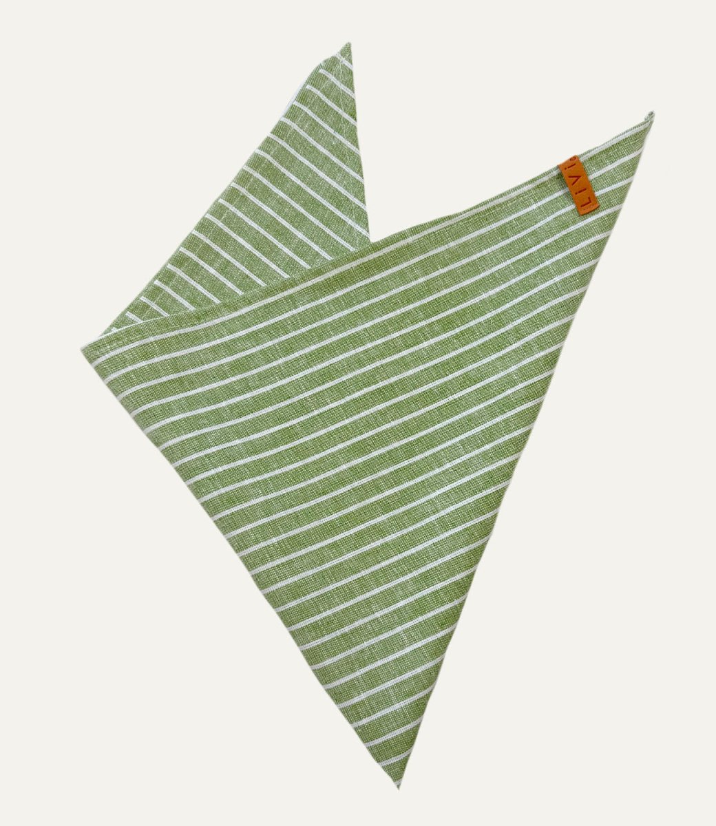 LEINENTUCH GREEN STRIPES