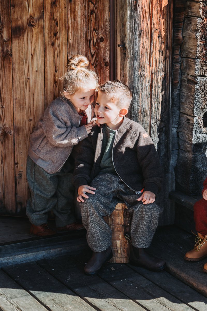 BOMBERJACKE AUS WALK FLEECE BEIGE meliert