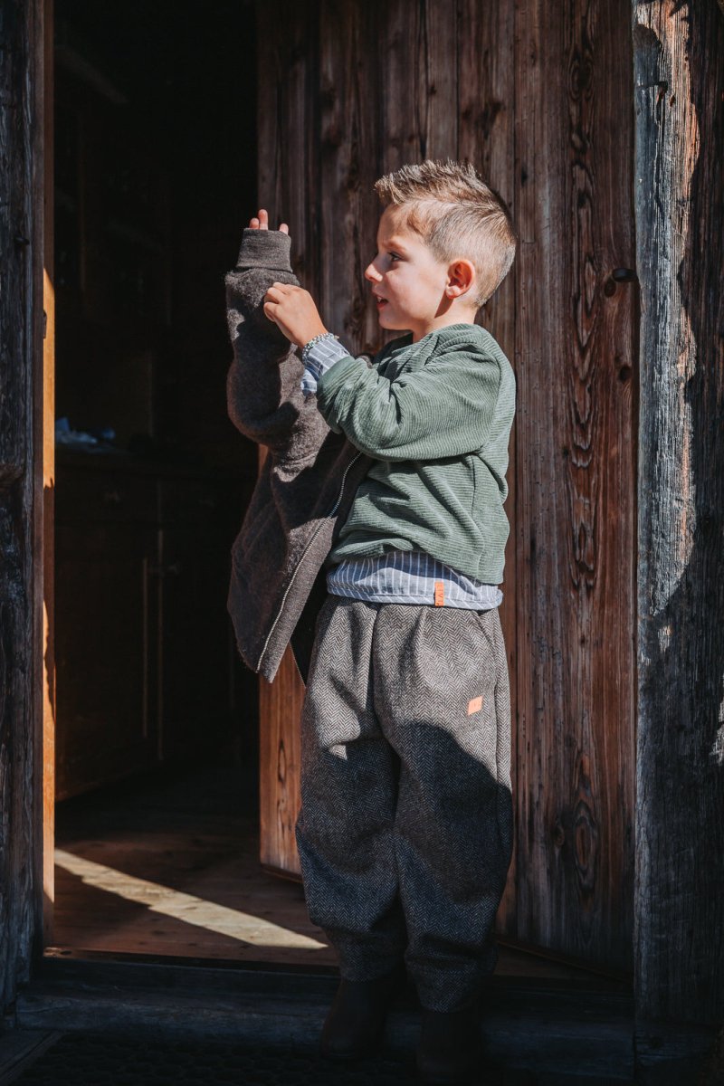 BOMBERJACKE AUS MERINOFLEECE BRAUN