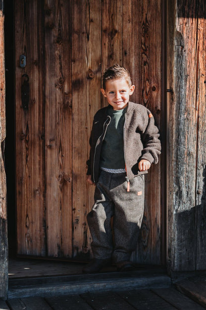 BOMBERJACKE AUS MERINOFLEECE BRAUN