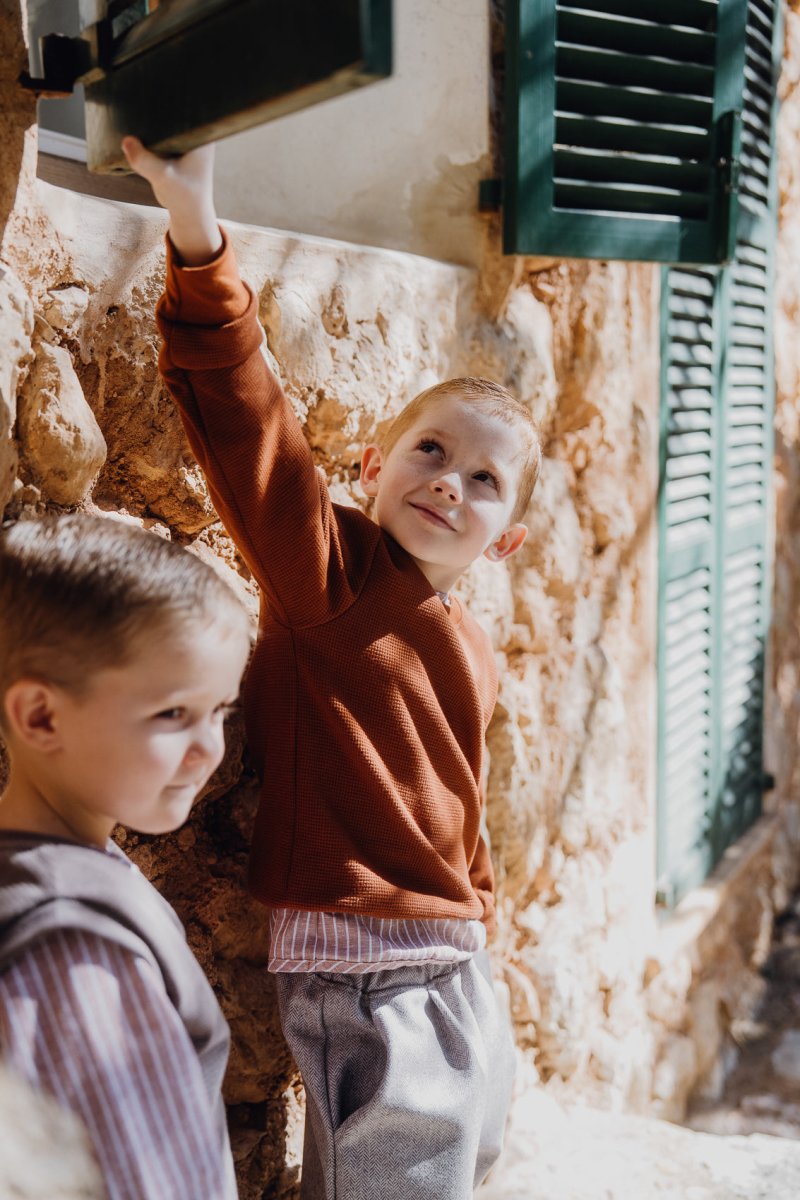 LEINENHEMD TERRACOTTA STRIPES