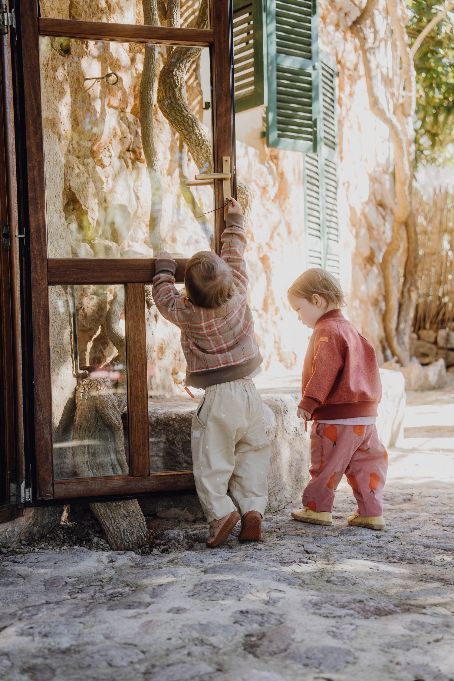 BOMBERJACKE AUS WOLLE KARO STONE